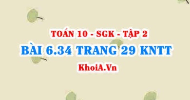 Bài 6.34 trang 29 Toán 10 Kết nối tri thức Tập 2